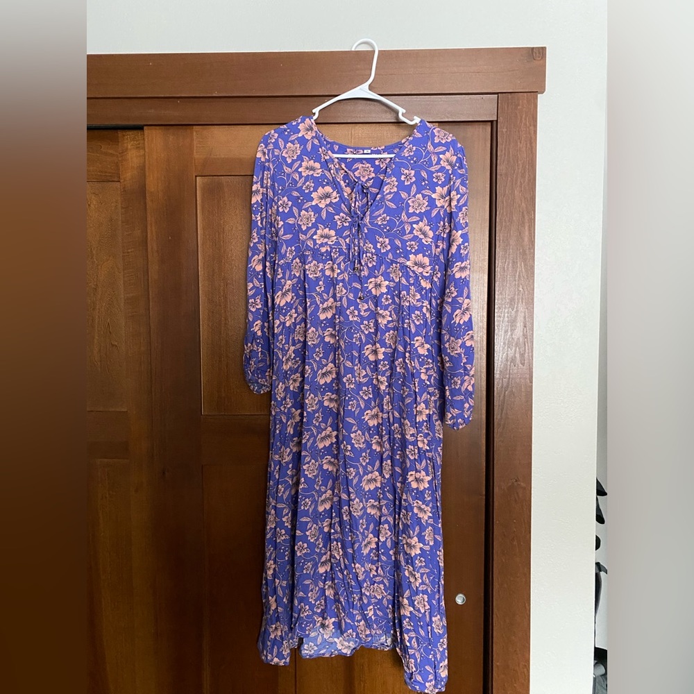 Floral, long sleeve midi summer sundress